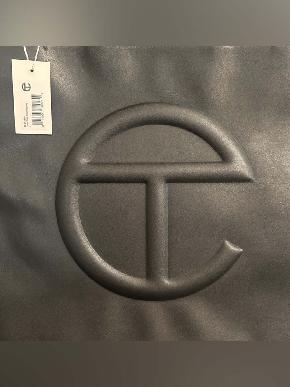 Telfar Large Shopping Bag Black TF-012-BK-L featuring Embossed logo - Picture 2 of 6